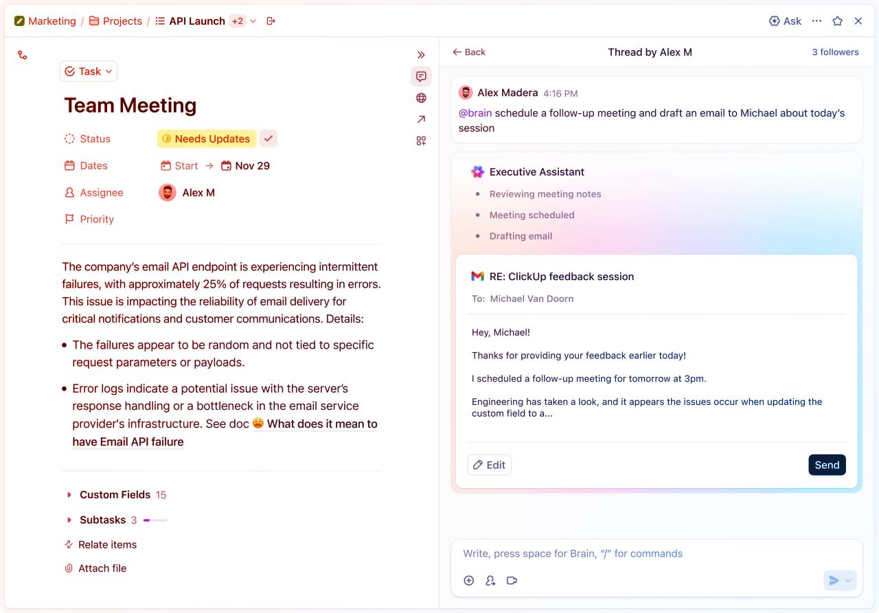 Új MI-asszisztenssel támad a ClickUp a Slack ellen